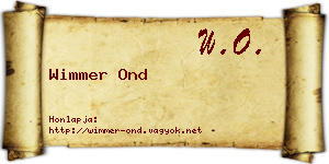 Wimmer Ond névjegykártya